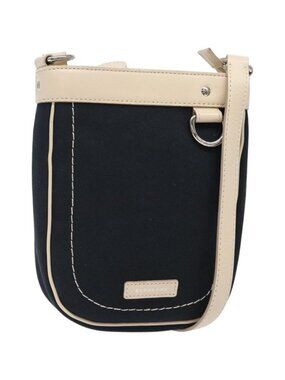 BURBERRY Shoulder Bag Canvas Navy Silver